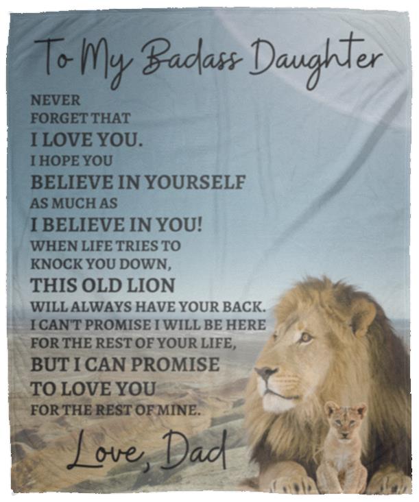 To My Badass Daughter / Lion Blanket