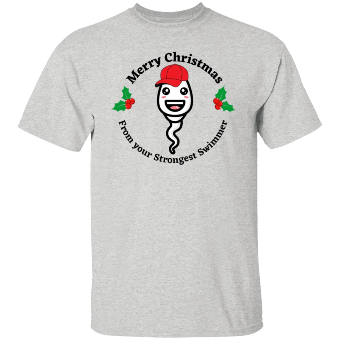 Merry Christmas From Your Strongest Swimmer (Red HatSperm)G500 5.3 oz. T-Shirt