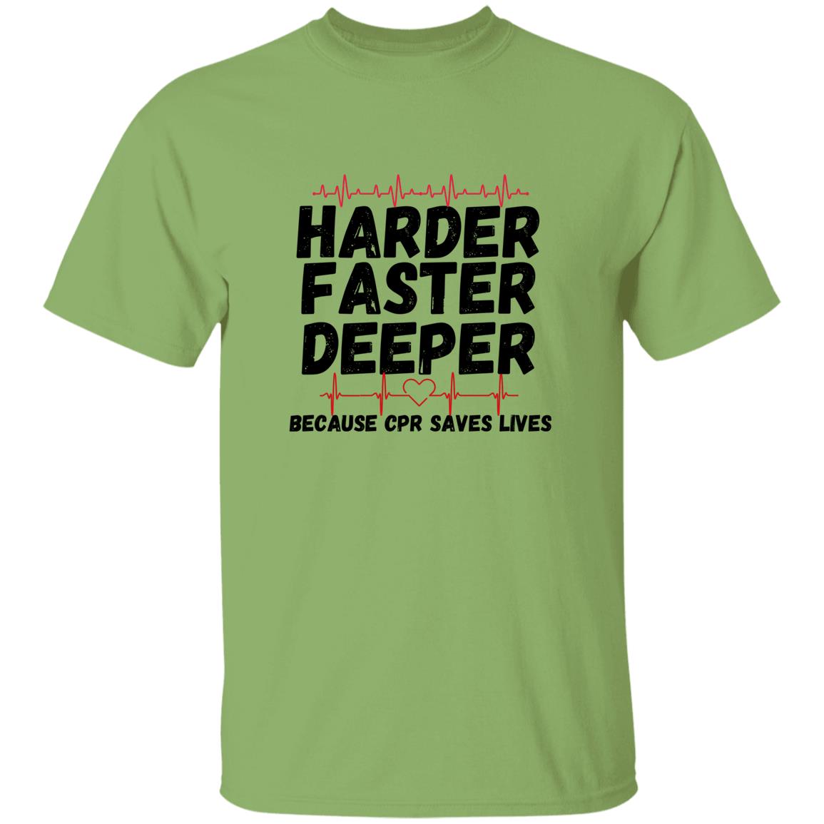 Harder / CPR Saves Lives (Medical / EMS / Doctor / Nurse / Healthcare) - - 5.3 oz. T-Shirt