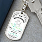 To My Daughter - "I am the Storm" (Mint Butterflies) - Dog Tag Swivel Keychain