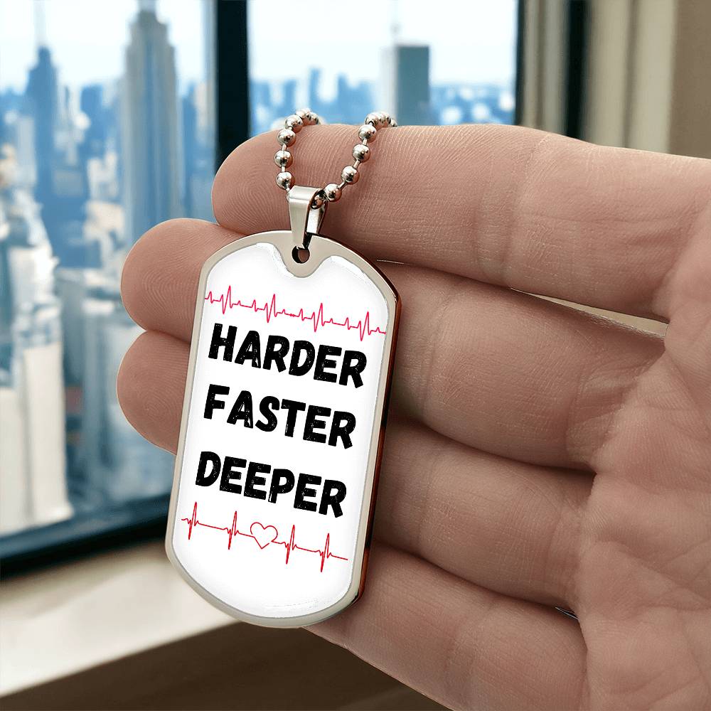 Harder / CPR Saves Lives (Medical / EMS / Doctor / Nurse / Healthcare) - Dog Tag Necklace