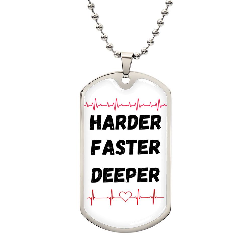 Harder / CPR Saves Lives (Medical / EMS / Doctor / Nurse / Healthcare) - Dog Tag Necklace