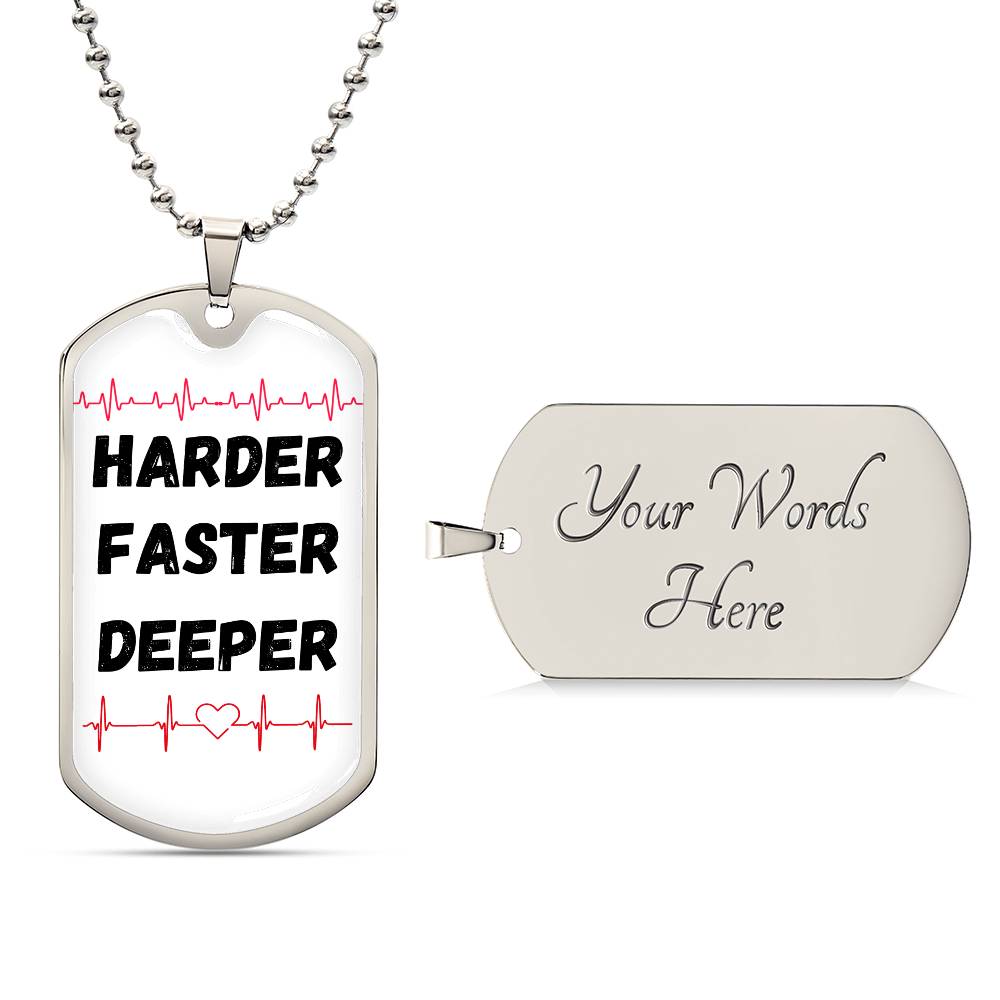 Harder / CPR Saves Lives (Medical / EMS / Doctor / Nurse / Healthcare) - Dog Tag Necklace
