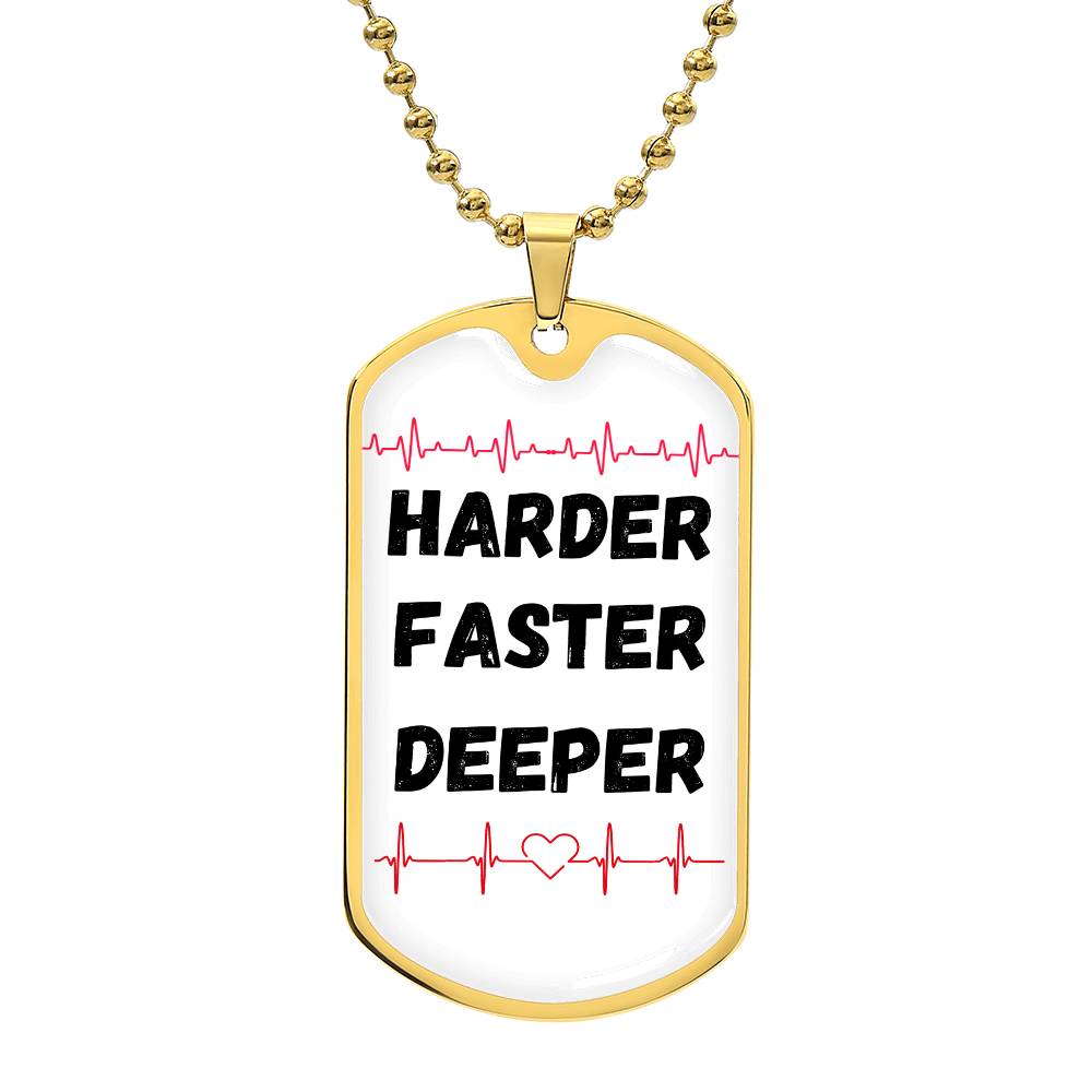 Harder / CPR Saves Lives (Medical / EMS / Doctor / Nurse / Healthcare) - Dog Tag Necklace