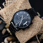 Customizable Engraved Black Chronograph Watch (Son, Father, Husband, Fiance, Boyfriend, Uncle, Son-in-law) - Upload your own design!