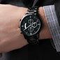 Customizable Engraved Black Chronograph Watch (Son, Father, Husband, Fiance, Boyfriend, Uncle, Son-in-law) - Upload your own design!