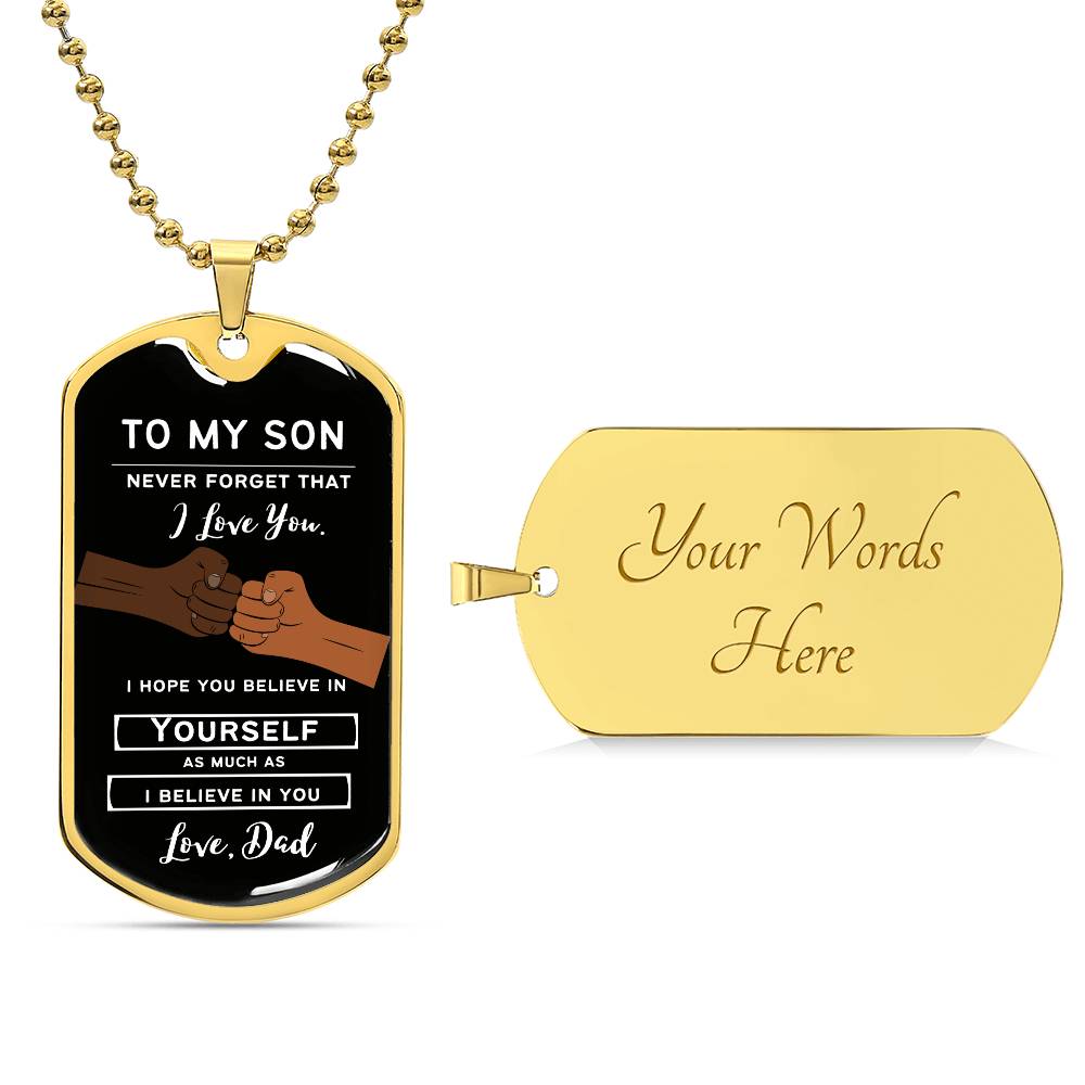 To Son from Dad (Fist Bump 3) - Dog Tag