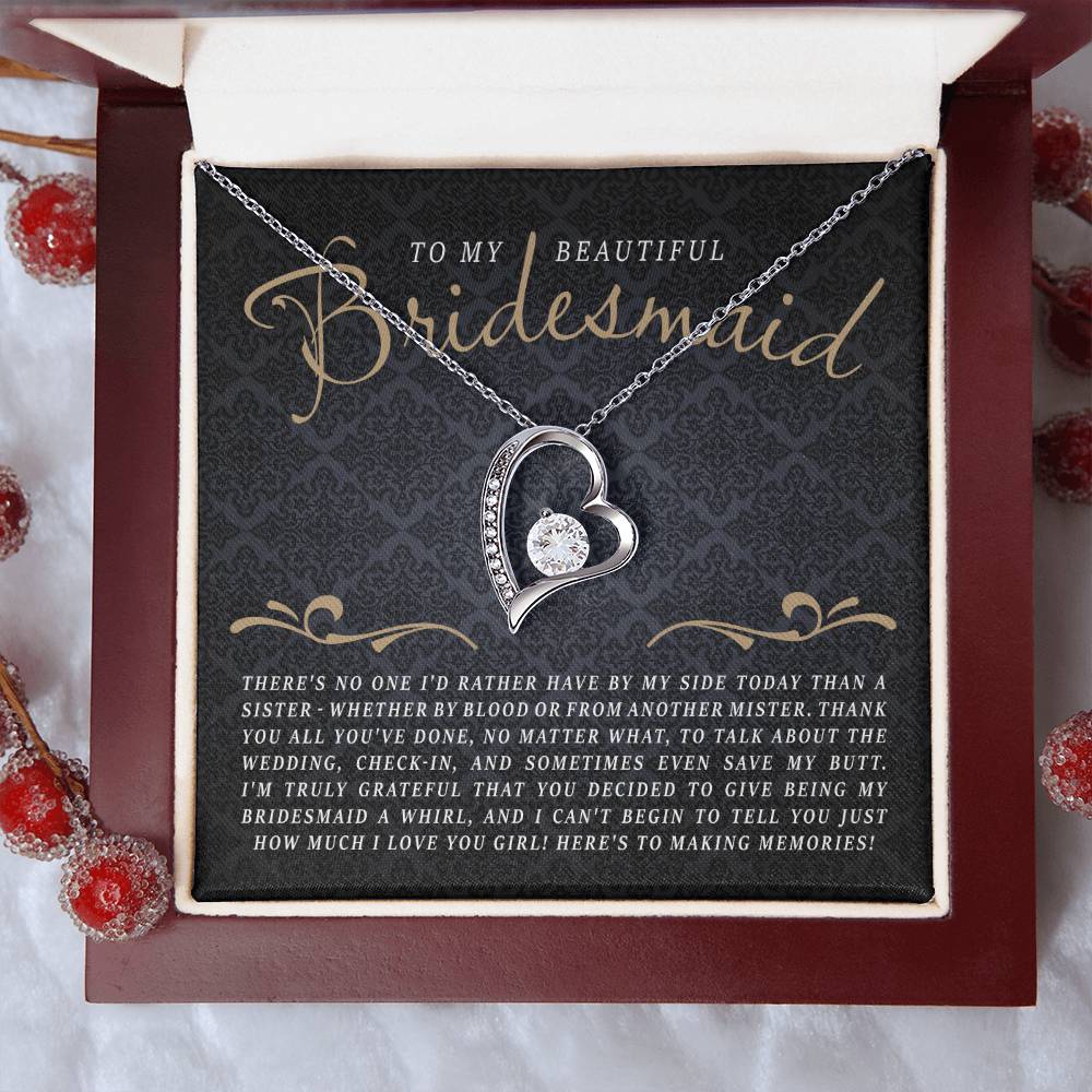 To My Bridesmaid (Wedding) - Forever Love Necklace