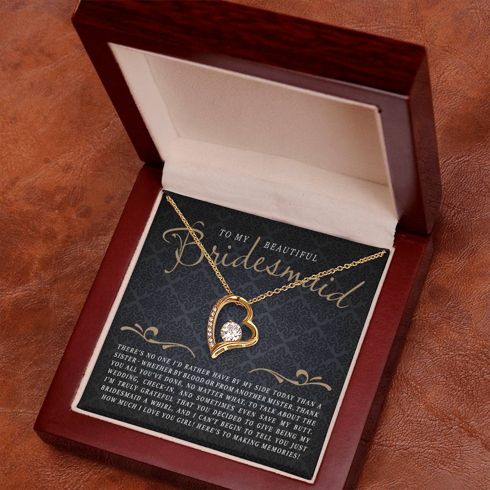 To My Bridesmaid (Wedding) - Forever Love Necklace