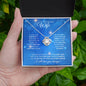 Wife (Christmas Blue Snowflake Card) - Love Knot Necklace