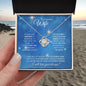 Wife (Christmas Blue Snowflake Card) - Love Knot Necklace