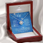 Wife (Christmas Blue Snowflake Card) - Love Knot Necklace