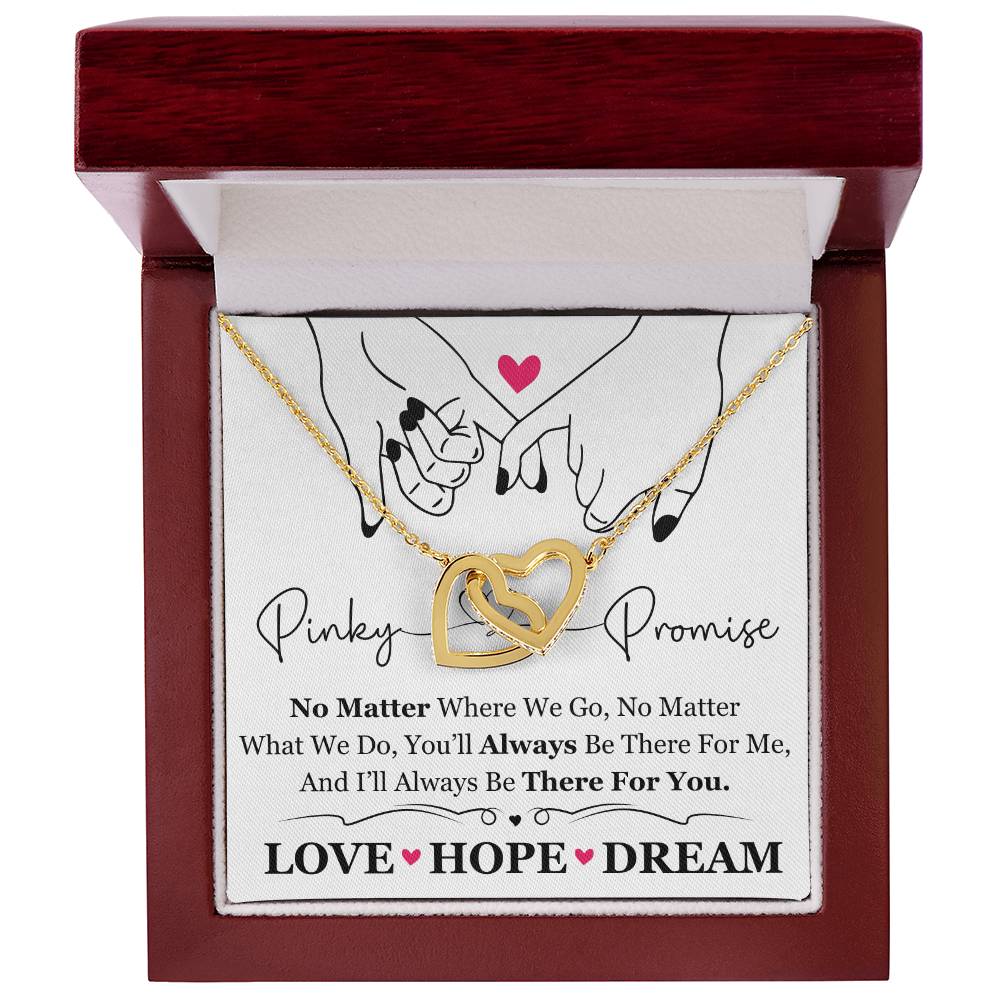To My Best Friend / Bestie (Pinkie Promise) - Interlocking Hearts Necklace