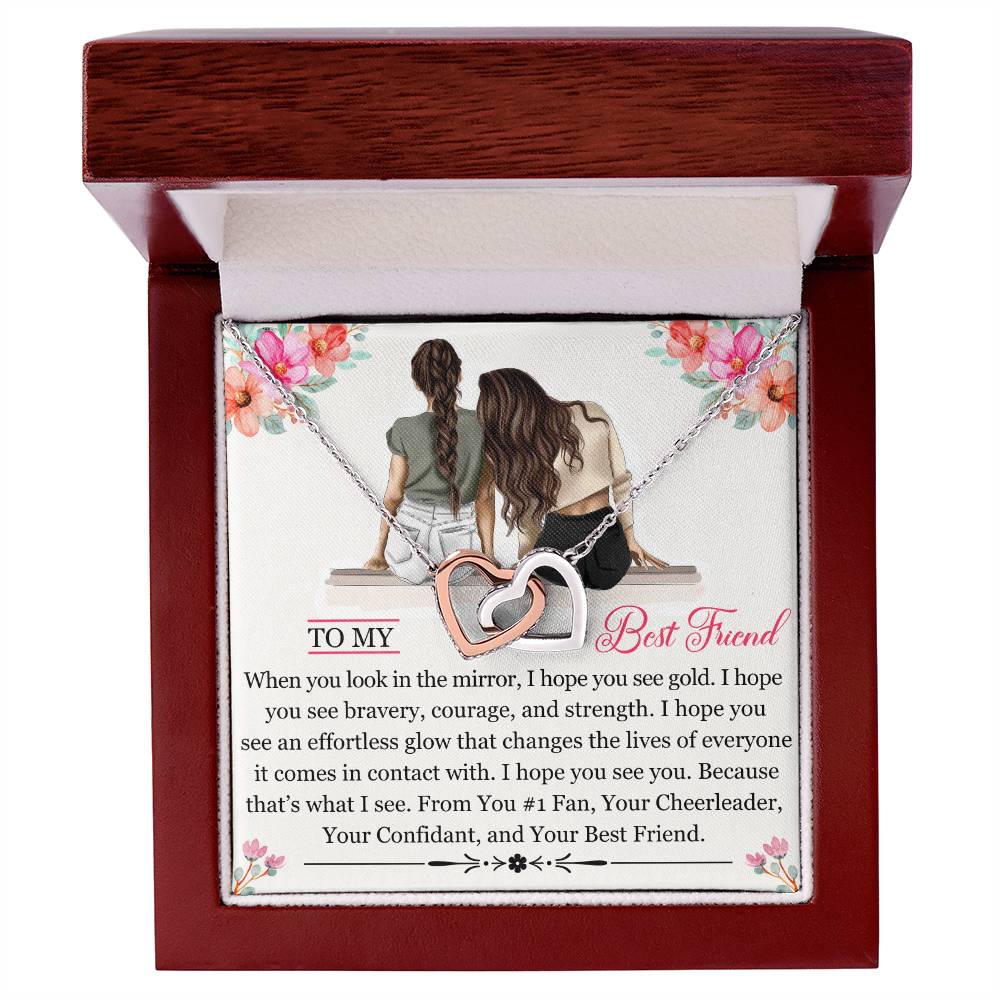 To My Best Friend (Bestie girls) - Interlocking Hearts Necklace