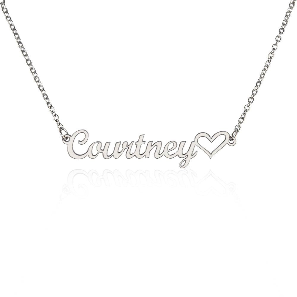 Name Necklace with Heart (For mother, daughter, sister, cousin, bestie, best friend, aunt, grandmother, nonbiological daughter, bonus daughter)