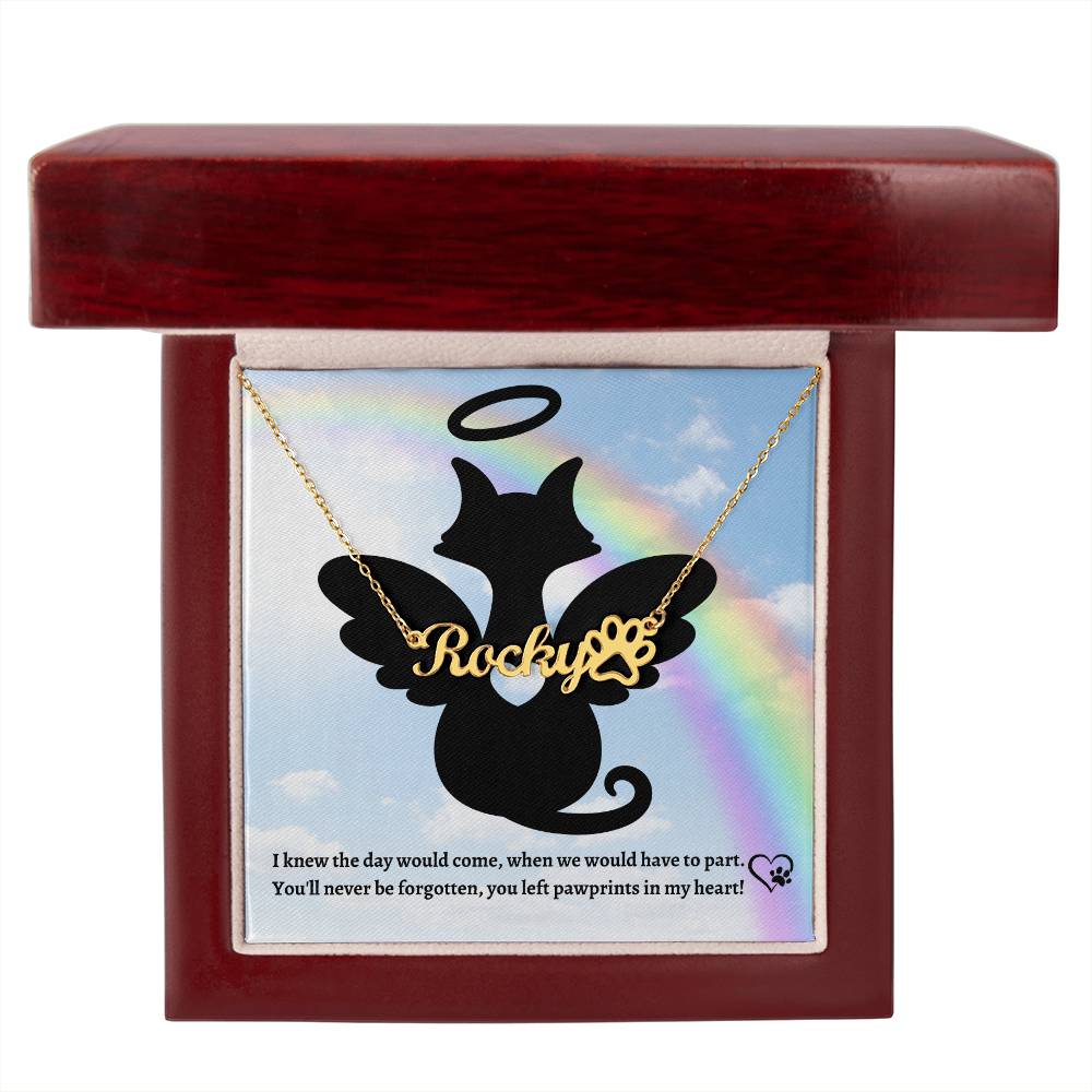 Pawprints in My Heart (Sympathy / In Memory) - Cat Paw Print Necklace