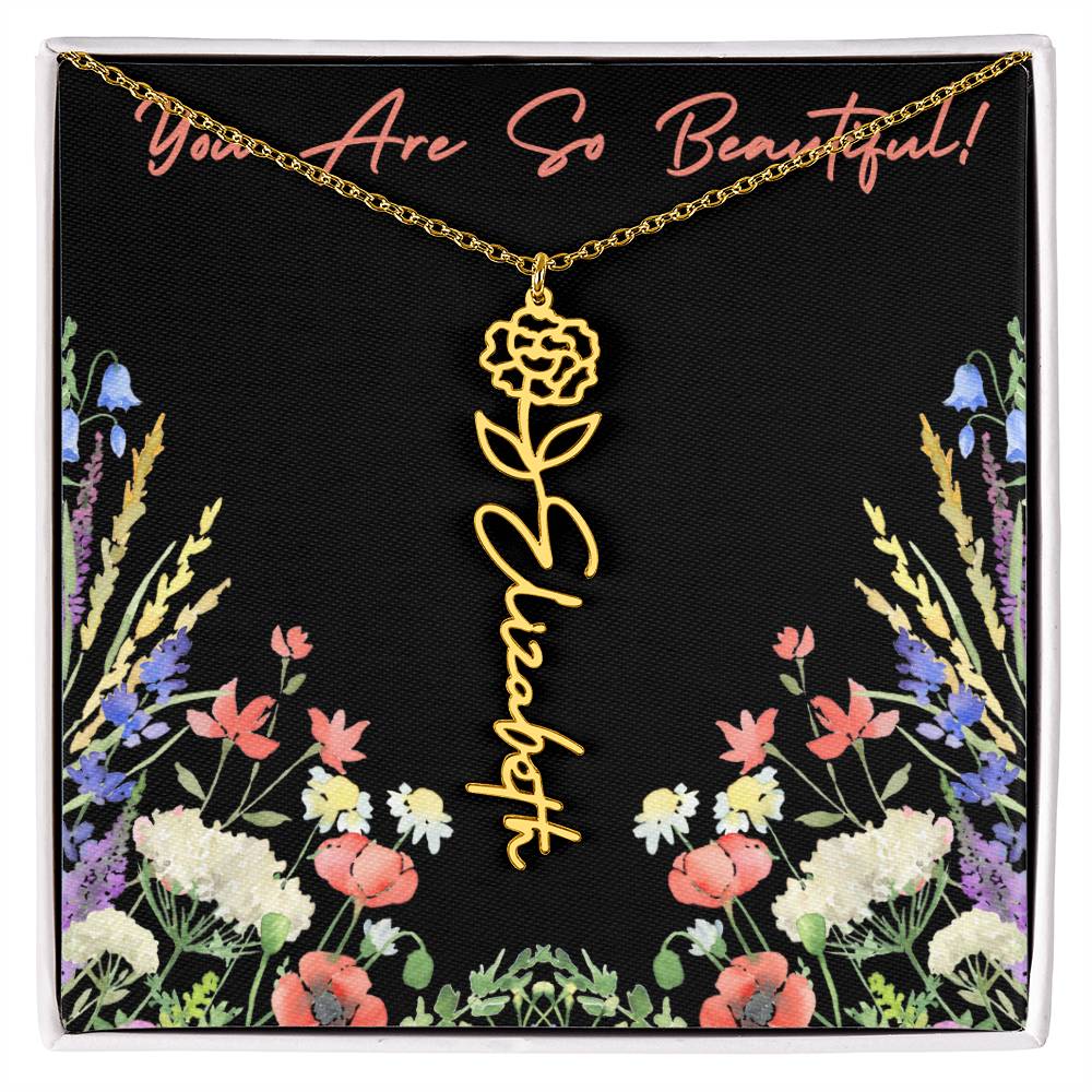 You are so Beautiful (For Birthday / Christmas / Valentines DAy- For Mother, Daughter, Sister, Niece, Bestie, Daughter in Law, Grandmother) - Birth Flower Necklace