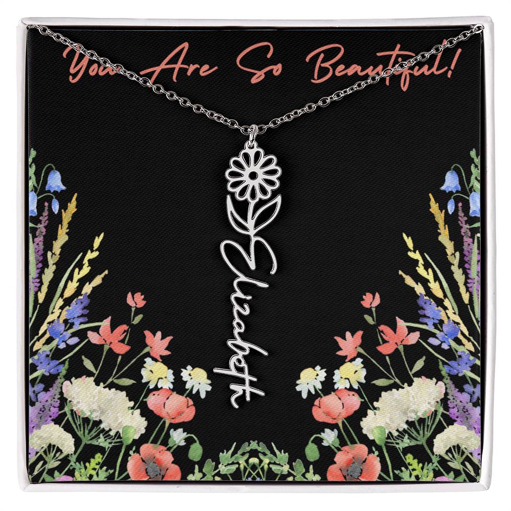 You are so Beautiful (For Birthday / Christmas / Valentines DAy- For Mother, Daughter, Sister, Niece, Bestie, Daughter in Law, Grandmother) - Birth Flower Necklace