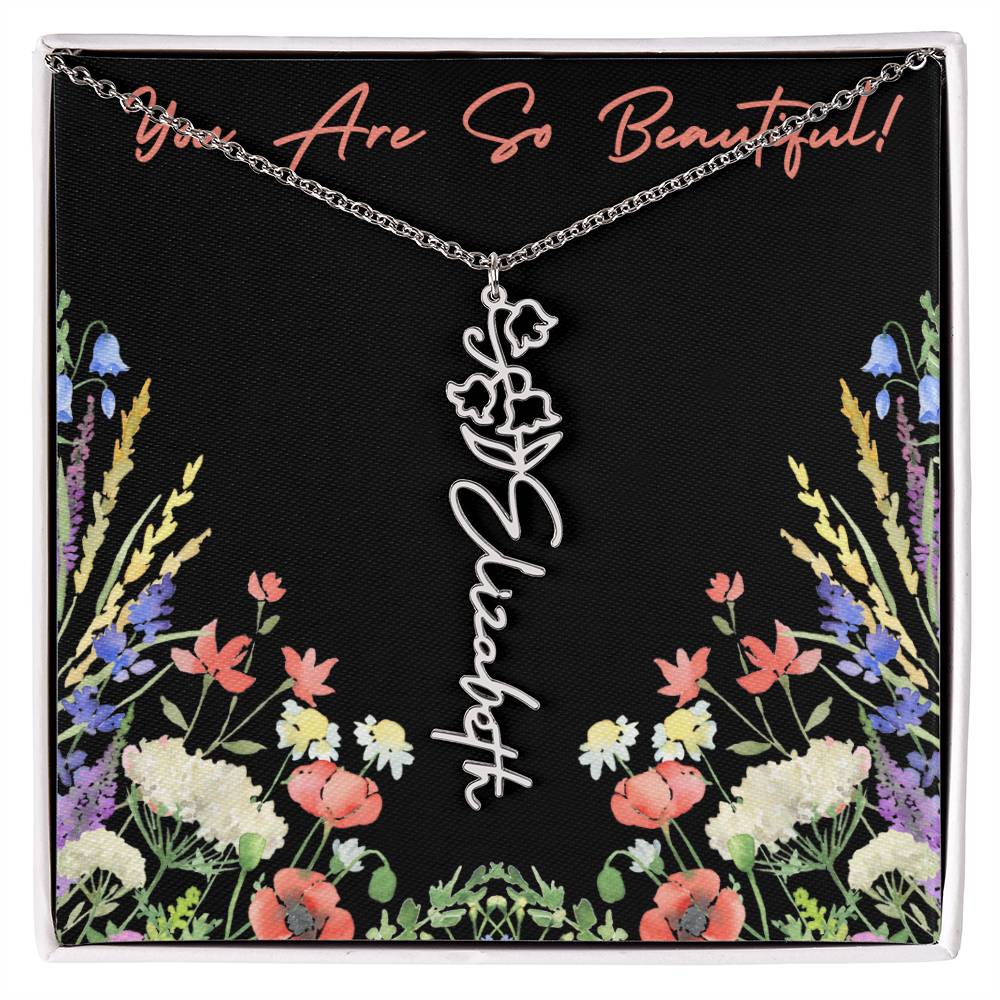 You are so Beautiful (For Birthday / Christmas / Valentines DAy- For Mother, Daughter, Sister, Niece, Bestie, Daughter in Law, Grandmother) - Birth Flower Necklace