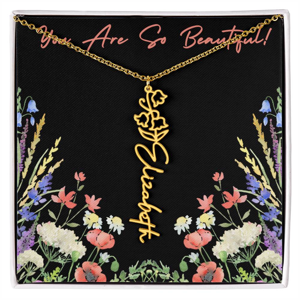 You are so Beautiful (For Birthday / Christmas / Valentines DAy- For Mother, Daughter, Sister, Niece, Bestie, Daughter in Law, Grandmother) - Birth Flower Necklace