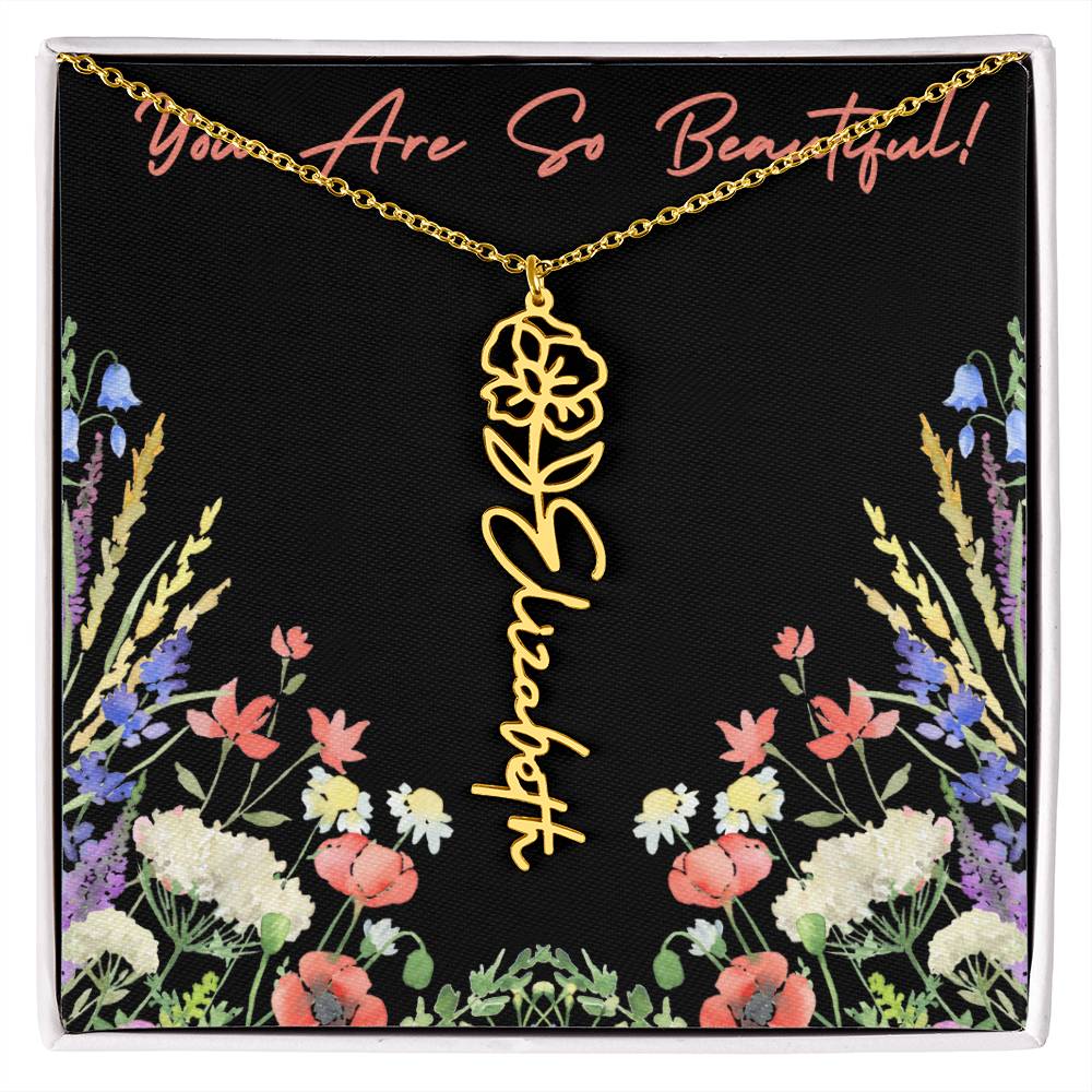 You are so Beautiful (For Birthday / Christmas / Valentines DAy- For Mother, Daughter, Sister, Niece, Bestie, Daughter in Law, Grandmother) - Birth Flower Necklace