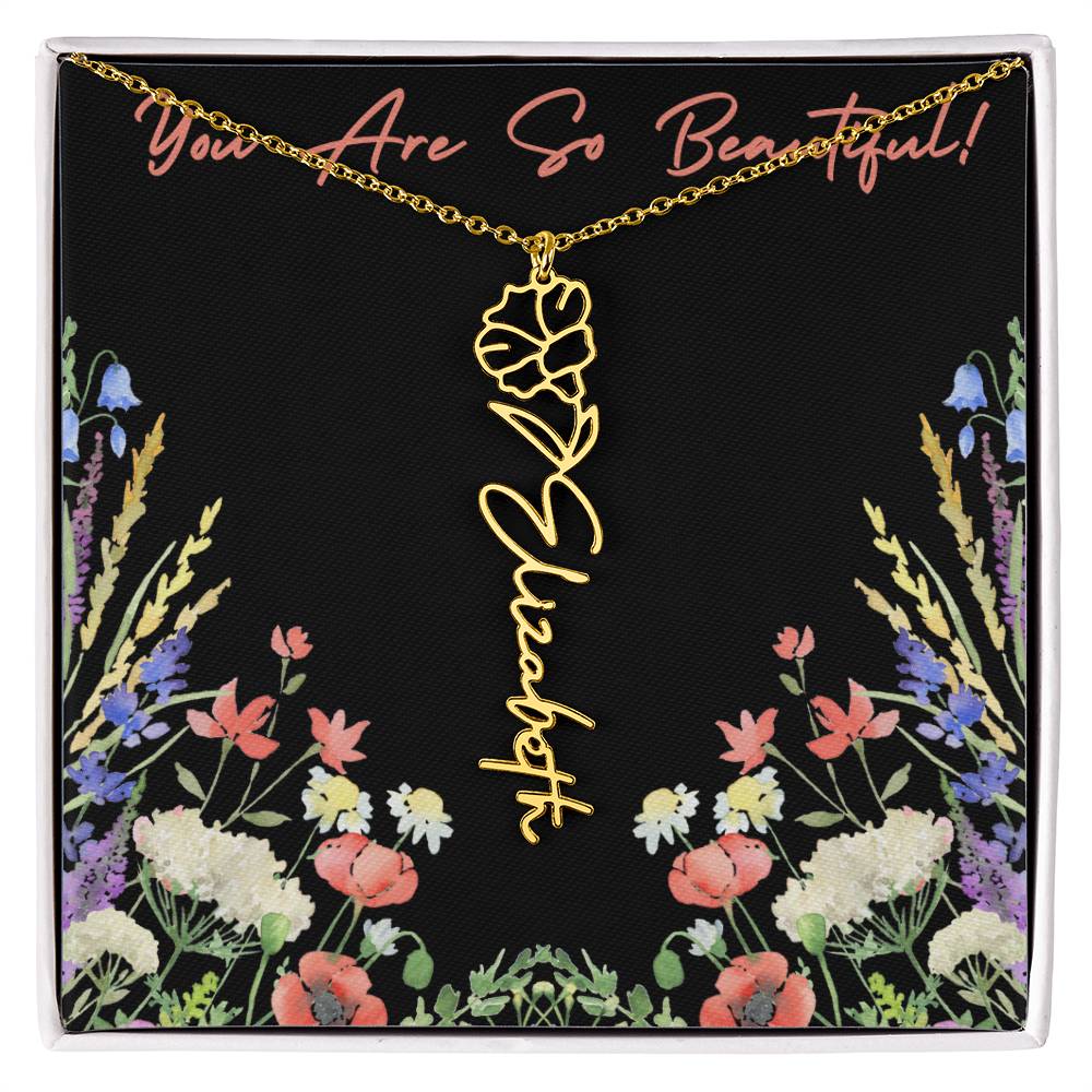 You are so Beautiful (For Birthday / Christmas / Valentines DAy- For Mother, Daughter, Sister, Niece, Bestie, Daughter in Law, Grandmother) - Birth Flower Necklace