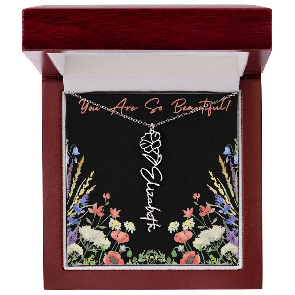 You are so Beautiful (For Birthday / Christmas / Valentines DAy- For Mother, Daughter, Sister, Niece, Bestie, Daughter in Law, Grandmother) - Birth Flower Necklace