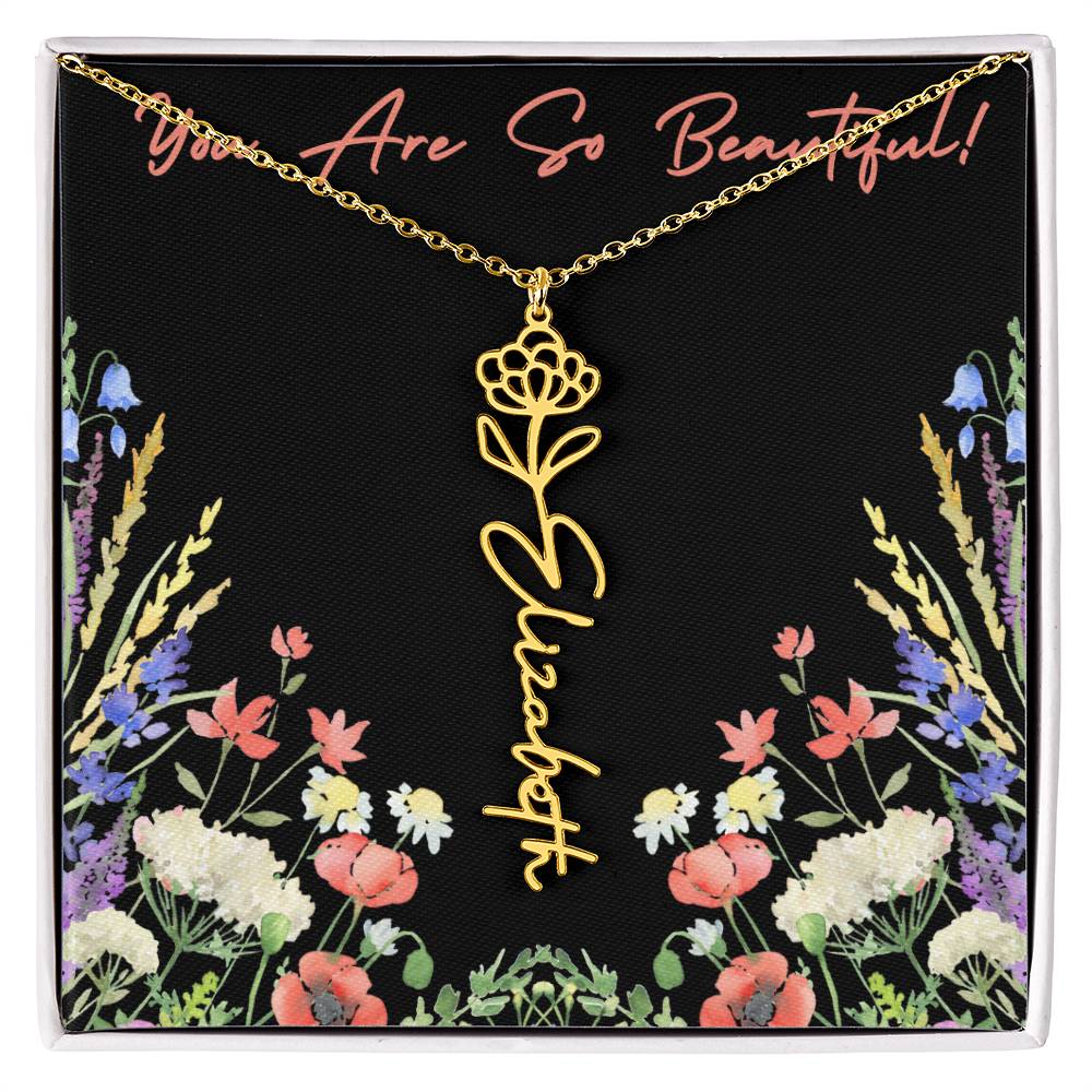 You are so Beautiful (For Birthday / Christmas / Valentines DAy- For Mother, Daughter, Sister, Niece, Bestie, Daughter in Law, Grandmother) - Birth Flower Necklace