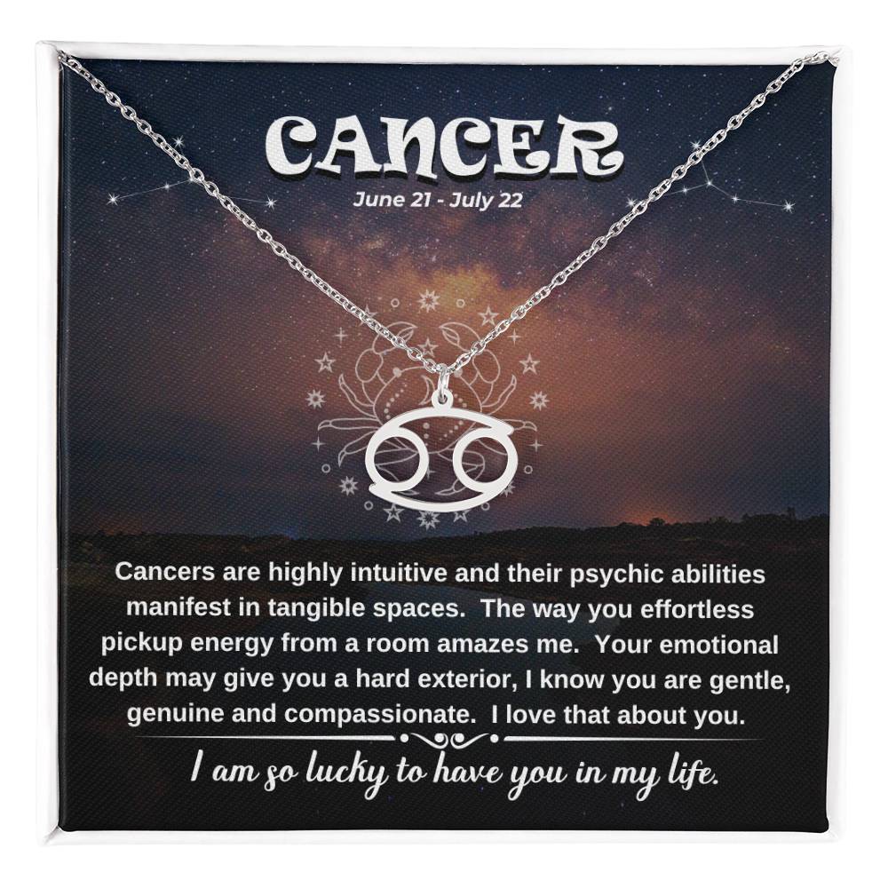 Cancer June 21 July 22 Zodiac Sign Symbol Necklace Sweet