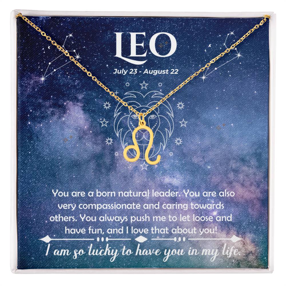 Leo (July 23-August 22) Zodiac Sign / Symbol Necklace