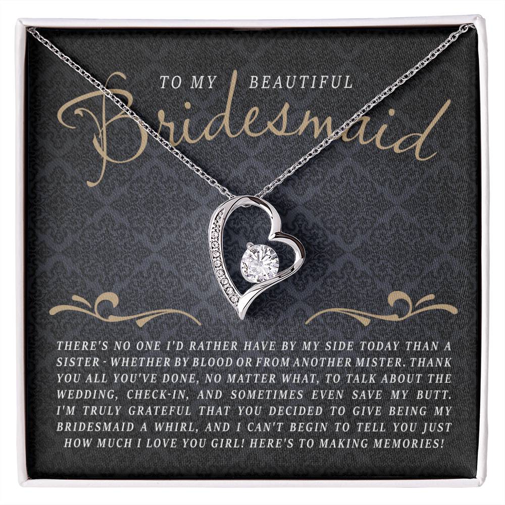 To My Bridesmaid (Wedding) - Forever Love Necklace