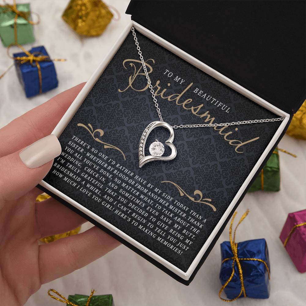To My Bridesmaid (Wedding) - Forever Love Necklace