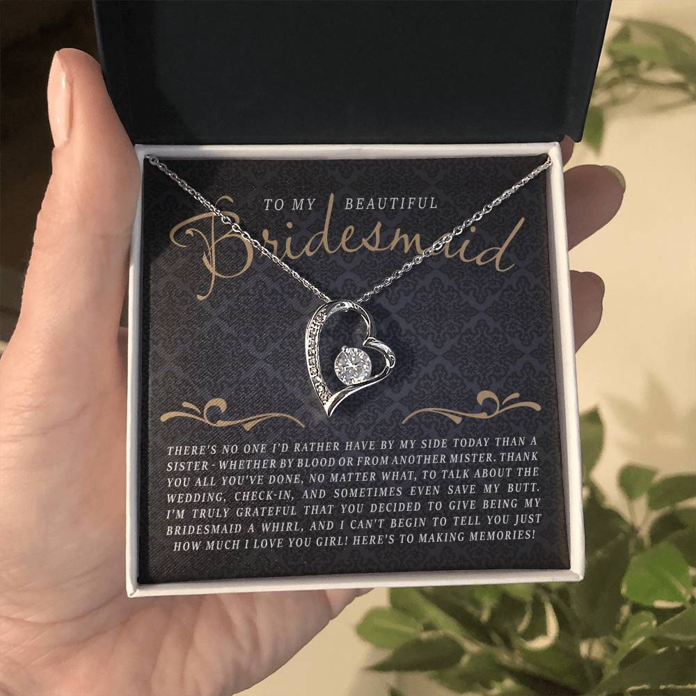 To My Bridesmaid (Wedding) - Forever Love Necklace