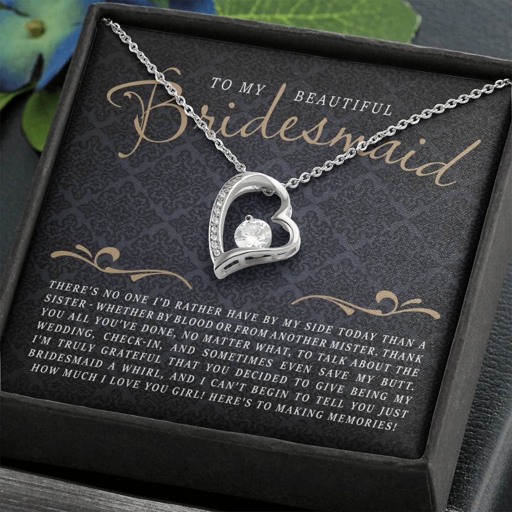 To My Bridesmaid (Wedding) - Forever Love Necklace