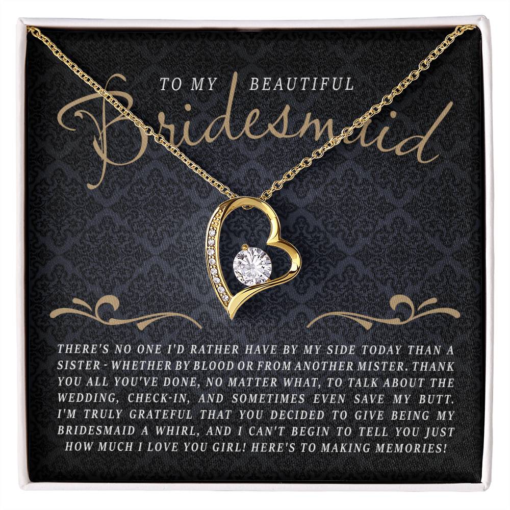 To My Bridesmaid (Wedding) - Forever Love Necklace