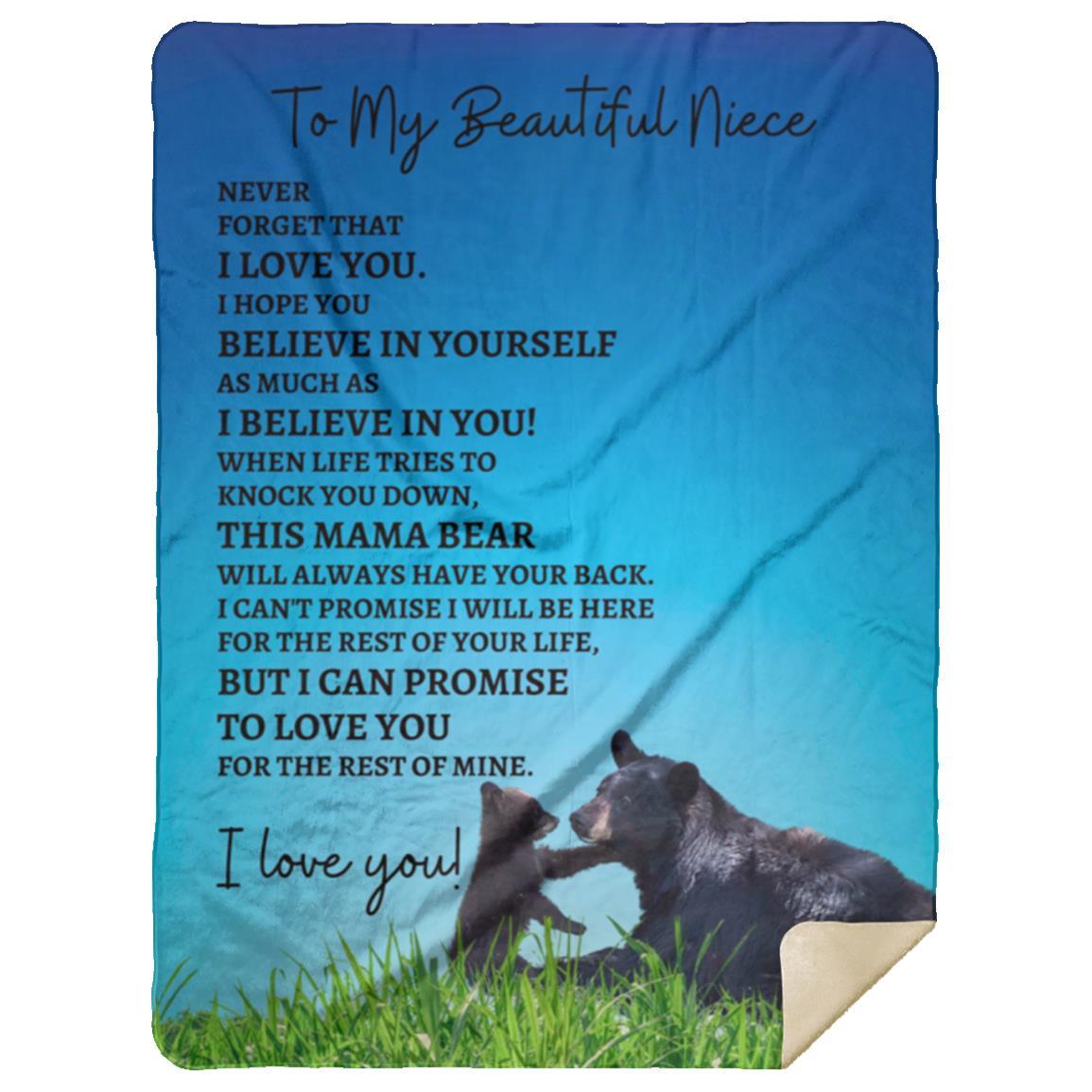 To My Beautiful Niece (Mama Bear) Blanket