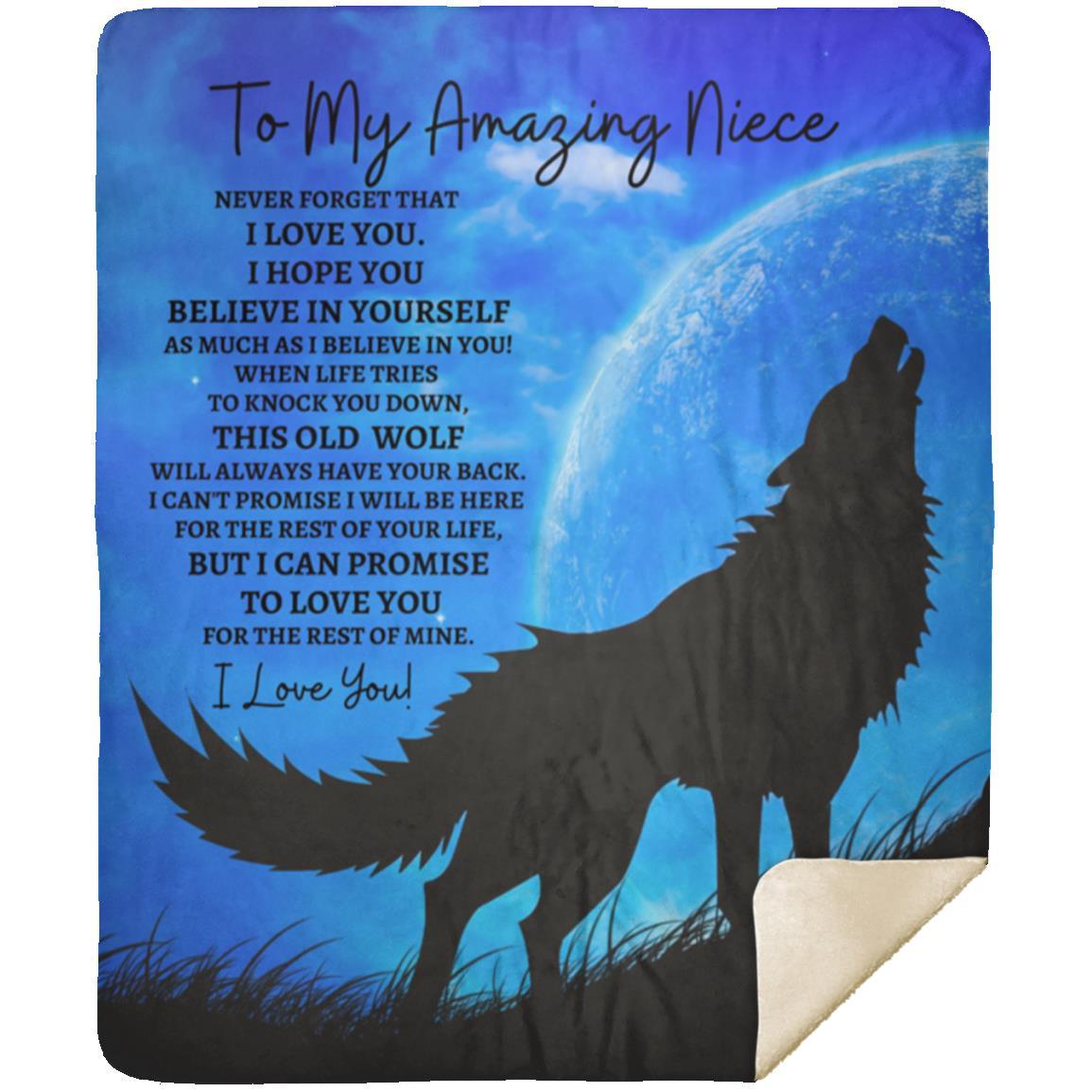 To My Amazing Niece (Howling Wolf) Blanket