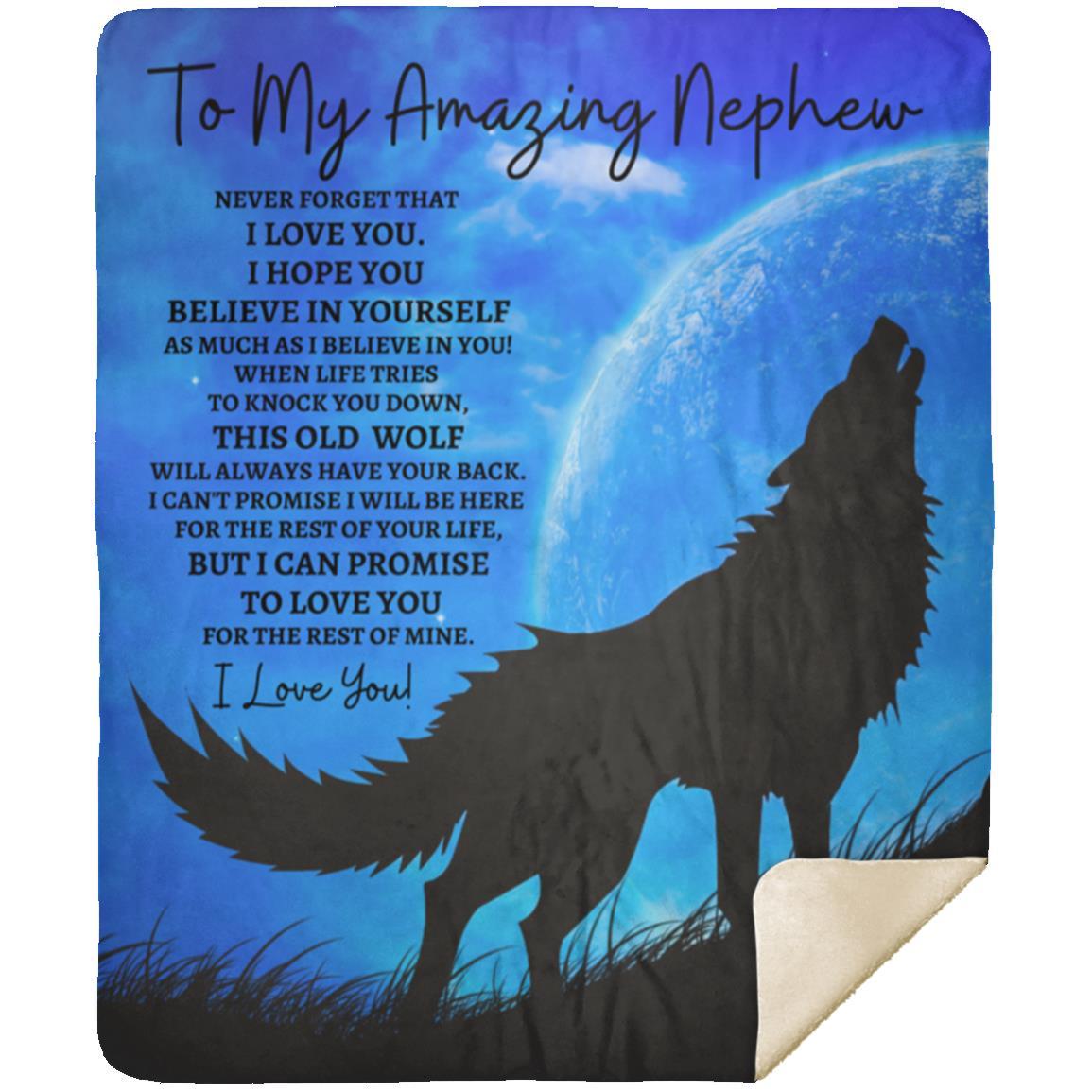 To My Amazing Nephew (Howling Wolf) Blanket