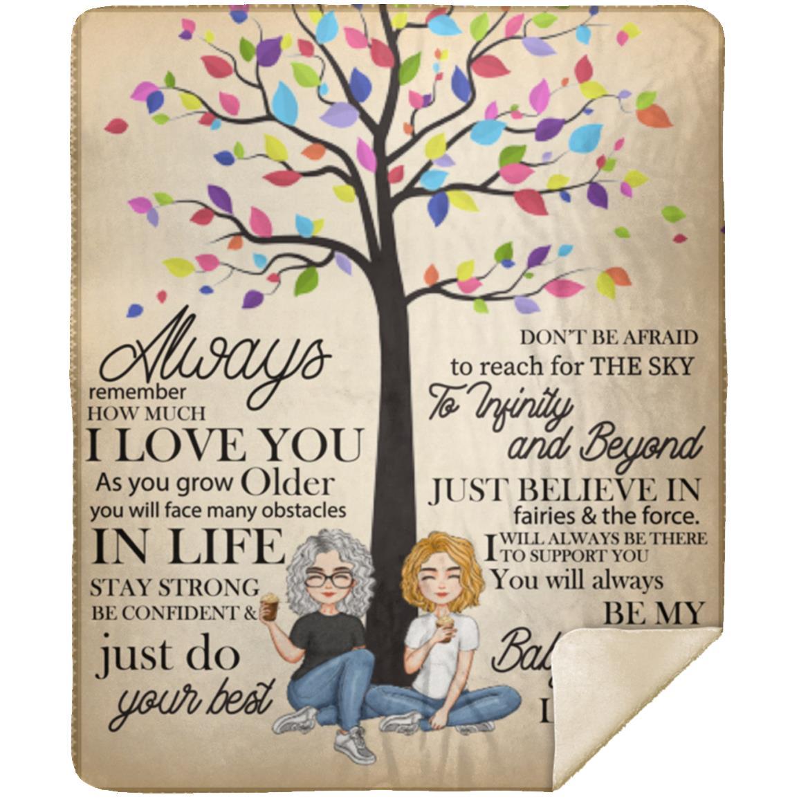 To Daughter from Mom (Tree) Premium Sherpa Blanket 50x60