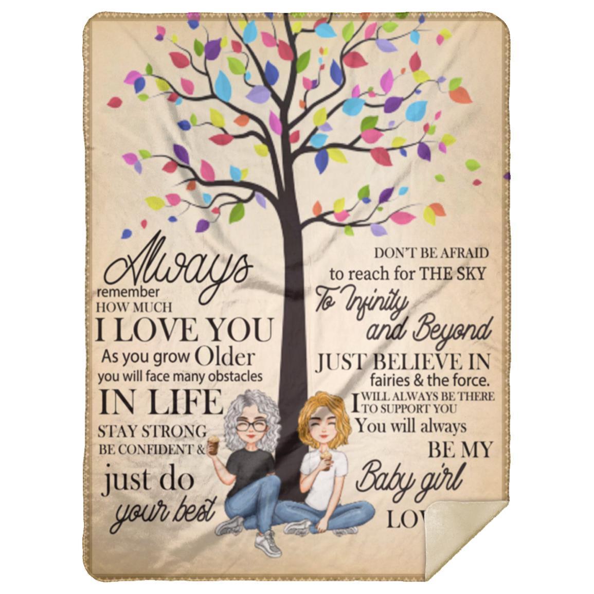 To Daughter from Mom (Tree) Premium Sherpa Blanket 60x80