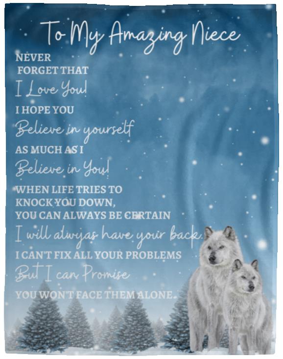 To My Amazing Niece (Artic Wolves) Blanket