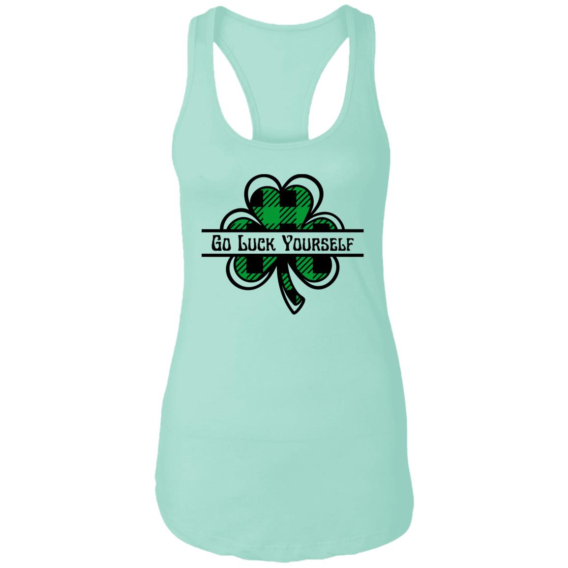 Go Luck Yourself Plaid (St Patrick's Day) -Ladies Ideal Racerback Tank