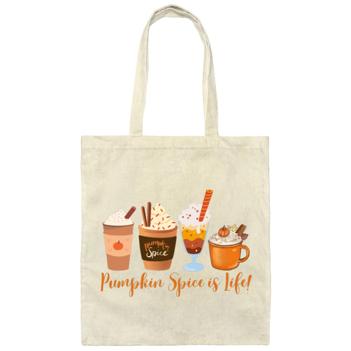 Pumpkin Spice is Life (Halloween / Thanksgiving) Canvas Tote Bag