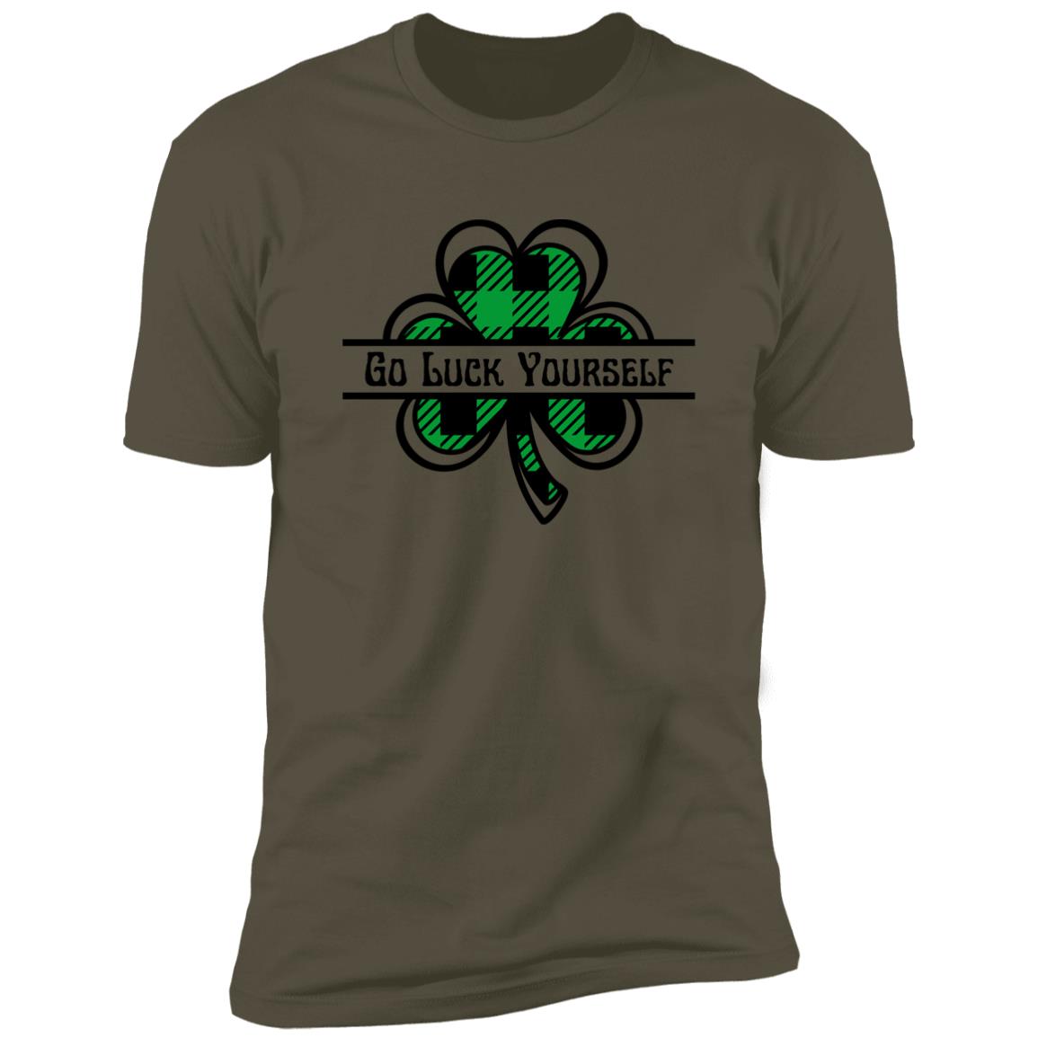 Go Luck Yourself Plaid (St Patrick's Day) - Premium Short Sleeve Tee (Closeout)
