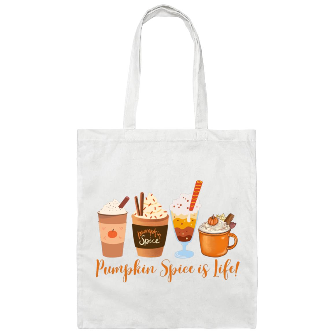 Pumpkin Spice is Life (Halloween / Thanksgiving) Canvas Tote Bag