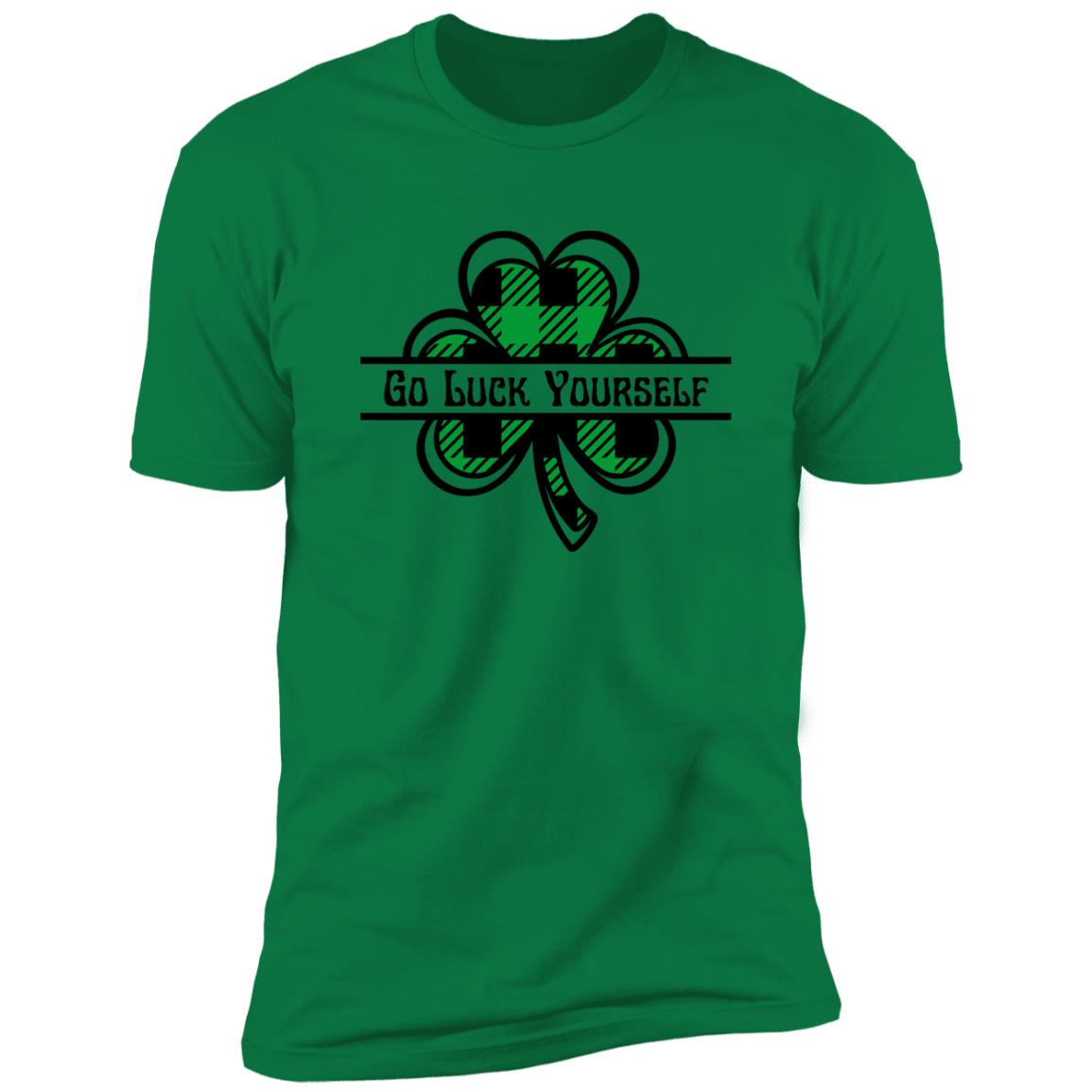 Go Luck Yourself Plaid (St Patrick's Day) - Premium Short Sleeve Tee (Closeout)