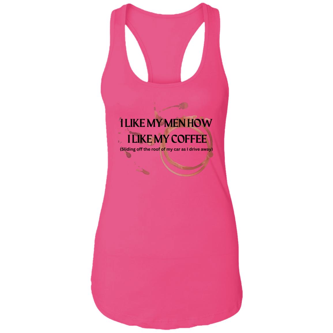 How I like My Men (Coffee)-Ladies Ideal Racerback Tank