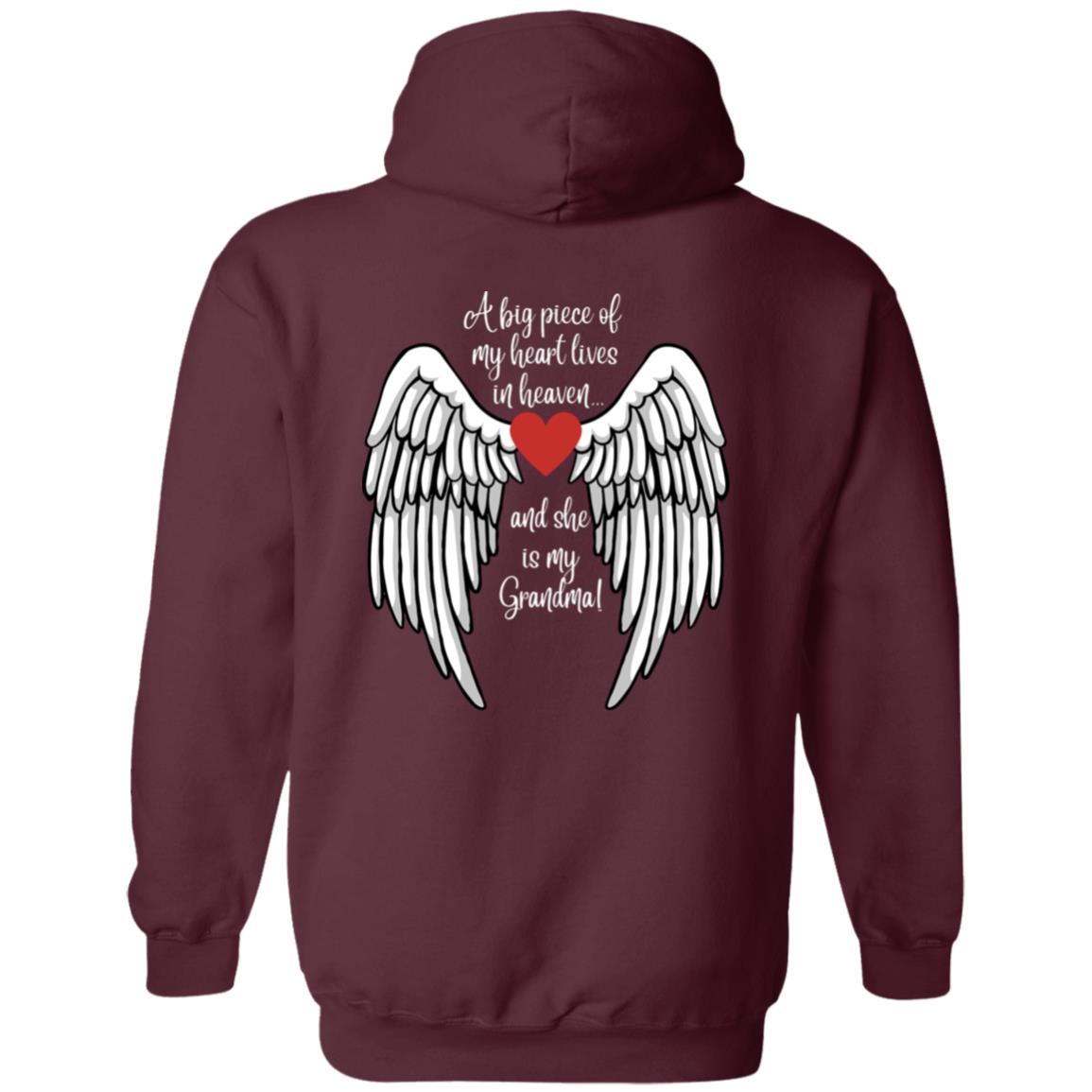 A piece of my heart is in Heaven / Grandma -Z66x Pullover Hoodie 8 oz (Closeout)