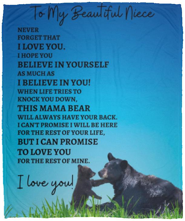 To My Beautiful Niece (Mama Bear) Blanket
