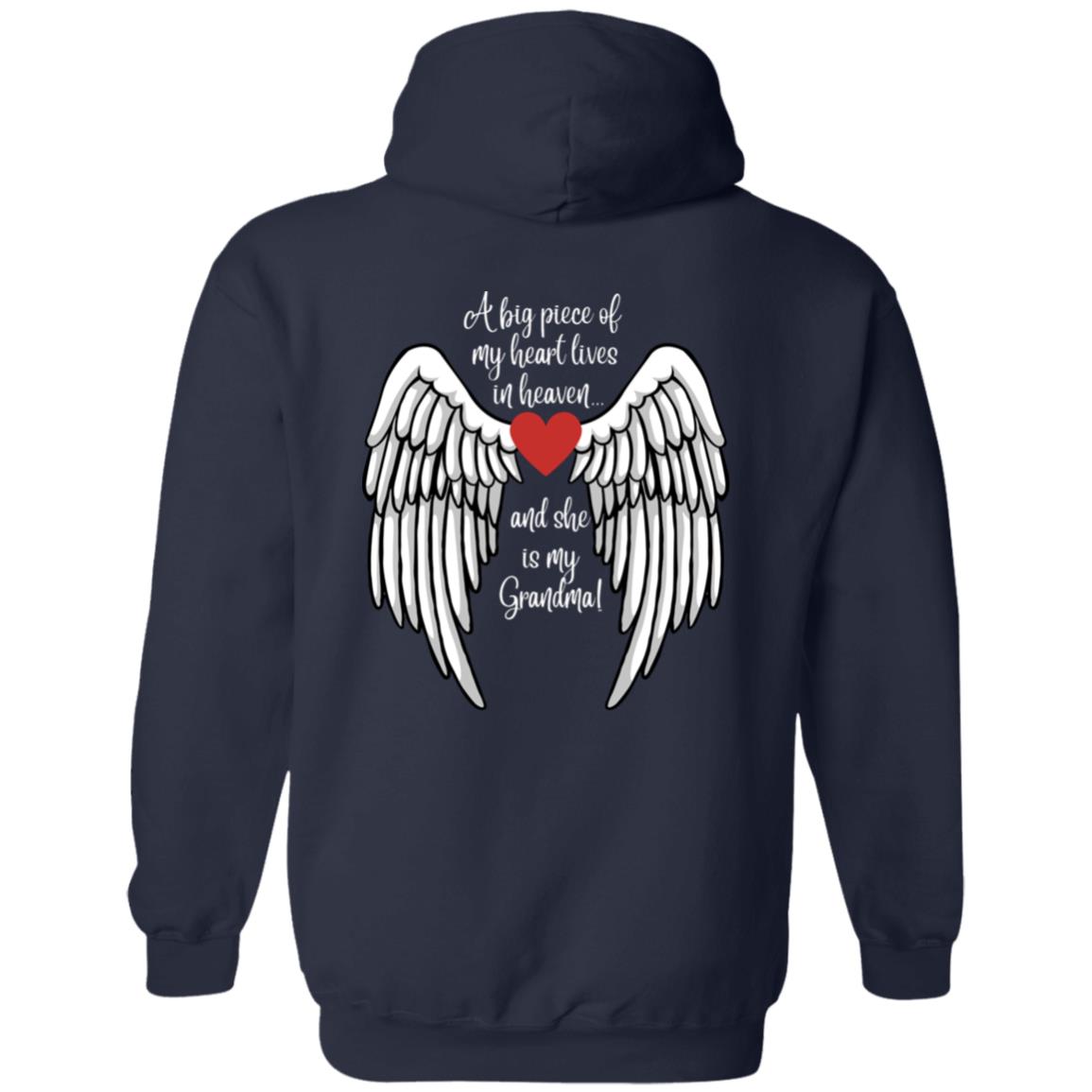 A piece of my heart is in Heaven / Grandma -Z66x Pullover Hoodie 8 oz (Closeout)